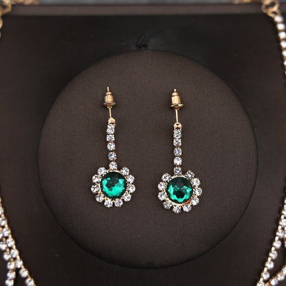 Korean Bride Necklace Earrings Two-piece Decorations Wedding Yarn Wedding Jewelry Wedding Accessories Dance Studio