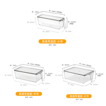 Desktop Storage Box with Lid Flip-Top Rectangular Transparent Acrylic Storage Box Kitchen Cosmetics Sundry Work Station