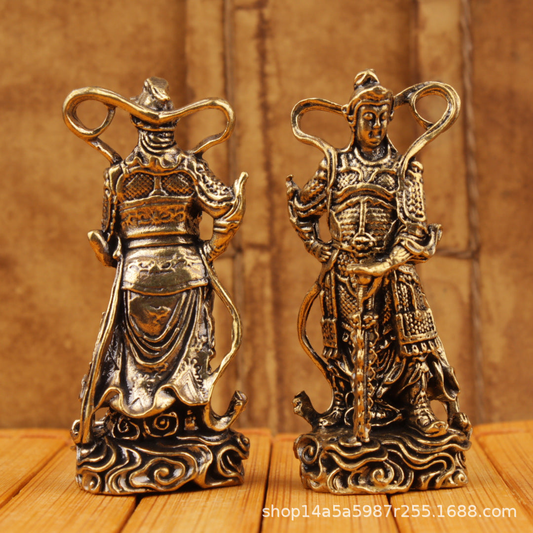 Antique Guan Gong Wei Tuo Bronze Ornaments Home Decorations Handicraft Ornaments Wei Tuo Station Bronze Ornaments Wholesale