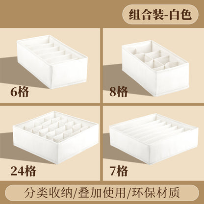 Fabric Underwear Storage Box with Compartments for Home Use, Drawer-Style Storage with Dividers for Organizing Socks