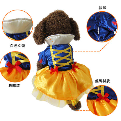 Dog Clothes Snow White Skirt Halloween Pet Dog Clothes Teddy Bears Schnery Pet Costume