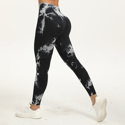 European and American hot selling seamless hip lifting fitness pants belly contracting tight high waist peach hip yoga pants