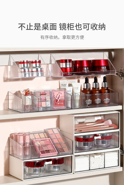 Transparent Storage Box Cosmetics Organizer Desktop Lipstick Makeup Brush Skin Care Product Pen Holder Makeup Box Storage Shelf