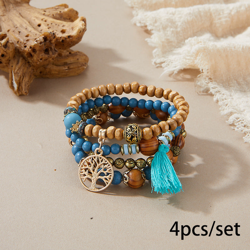 European and American Cross-Border Hot-Selling New Bohemian Bracelets Creative Tassel Multi-Layer Beaded Bracelets Fashion Jewelry
