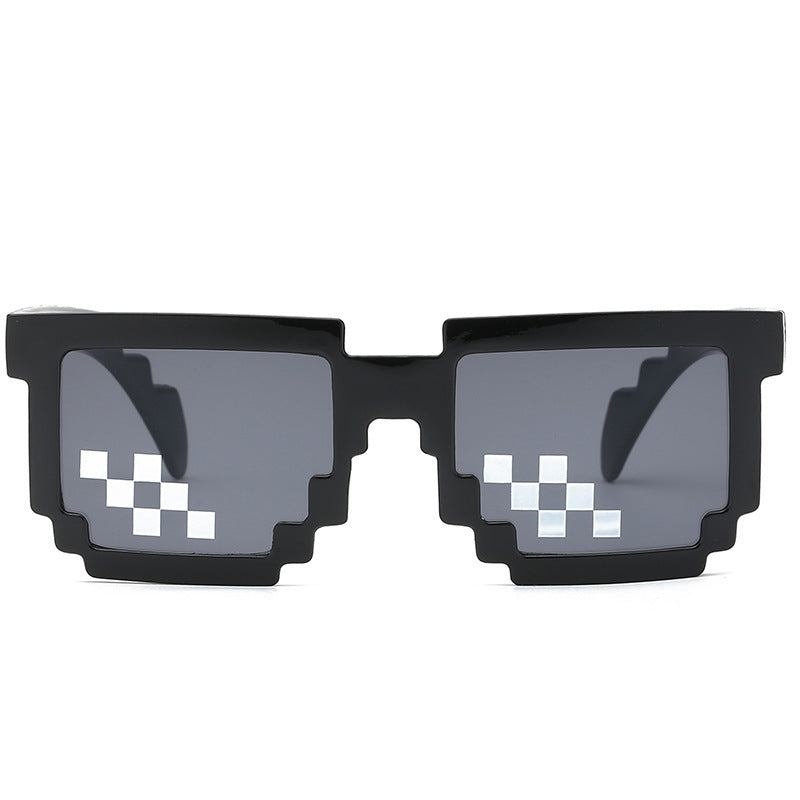 Internet Celebrity Mosaic Party Glasses Male Funny Artifact Student Performance Black Sunglasses Female Personalized Pixel Sunglasses