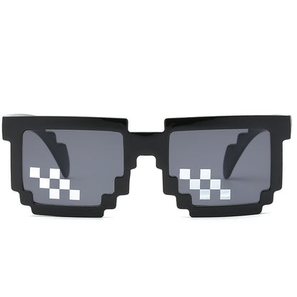 Internet Celebrity Mosaic Party Glasses Male Funny Artifact Student Performance Black Sunglasses Female Personalized Pixel Sunglasses