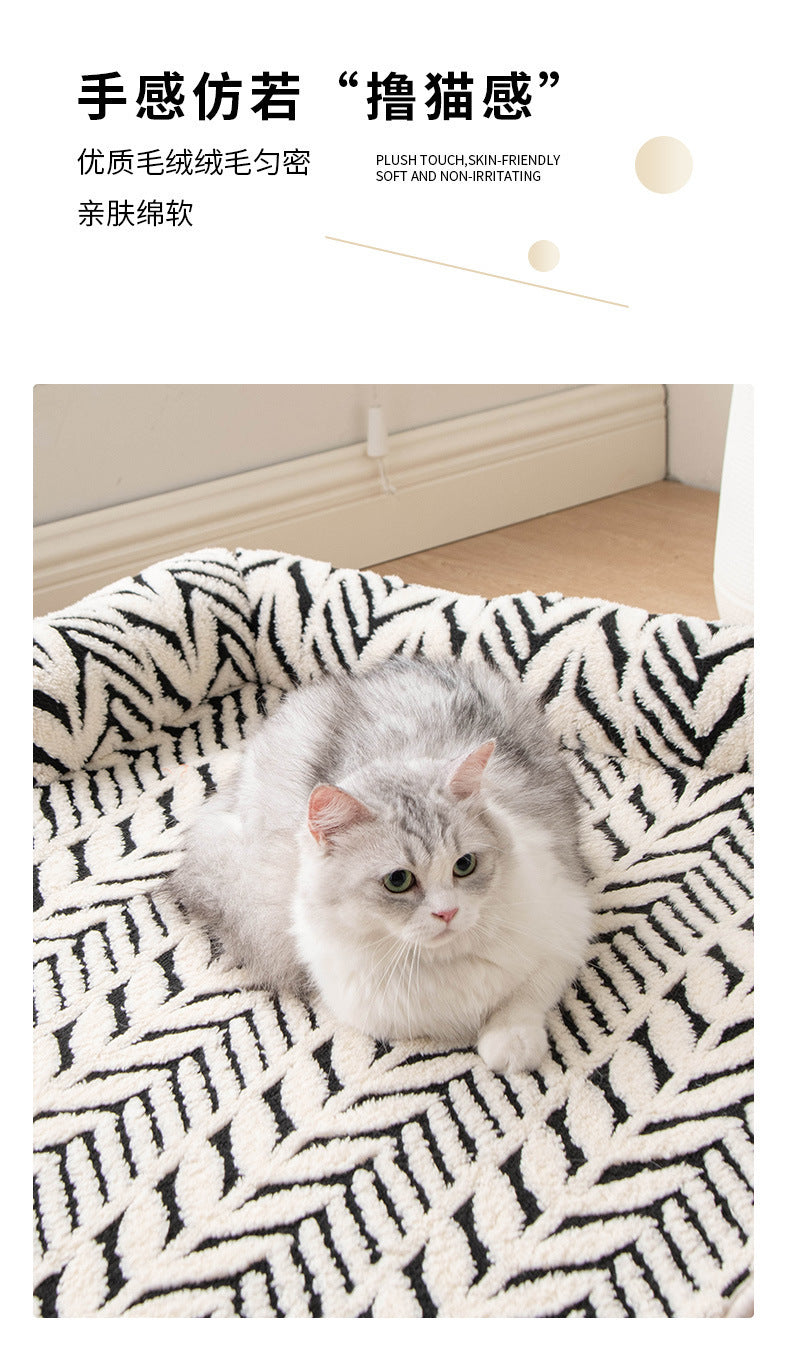 Cross-Border Hot-Selling Anti-Scratch Pet Mat, New Plush Thickened Non-Slip Sofa Dog Bed, Pet Supplies