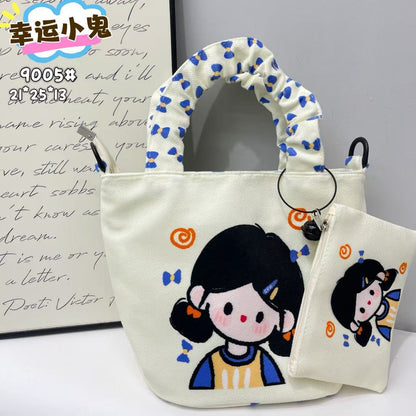 New Girls Handbag Storage Bag Cute Lunch Box Bag Handbag Mother Bag Korean Cartoon Bag Hand Bag