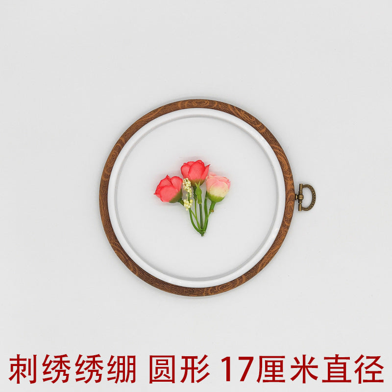 DIY embroidery ring ornaments plastic embroidery inner ring adjustable embroidery cross embroidery imitation bamboo imitation wood embroidery manufacturers wholesale