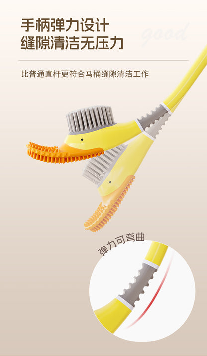 [Patented Authentic] New Diving Cartoon Duck Silicone Toilet Brush Home with Base Cleaning Set Bathroom