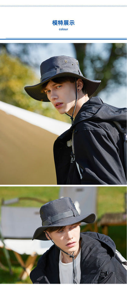 All-Match Western Denim Hat Men's and Women's Outdoor Mountaineering Summer Sun Hat Fishing Sunscreen Fisherman Hat Camping Breathable