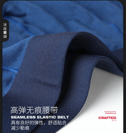 Men's Bullet-Style Spermatic Cord Separation Underwear, Ice Silk Pouch Boxer Briefs for Varicose Veins, Thin Style