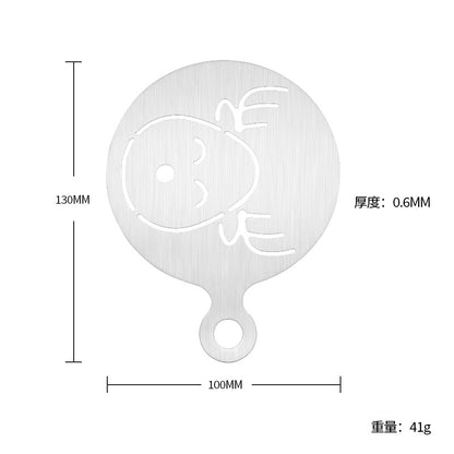 Factory Direct sales Christmas creative stainless steel coffee Garland piece mold portable coffee milk bubble spray flower printing template