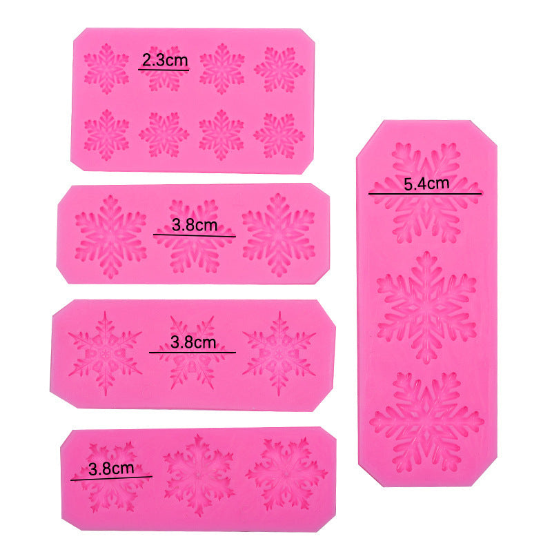 Christmas snowflake modeling silicone molds sugar cake chocolate mold diy baking Christmas decoration glue