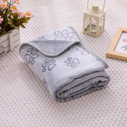 Cross-border pet blanket mat cat and dog flannel blanket autumn and winter warm blanket pet sleeping mat wholesale