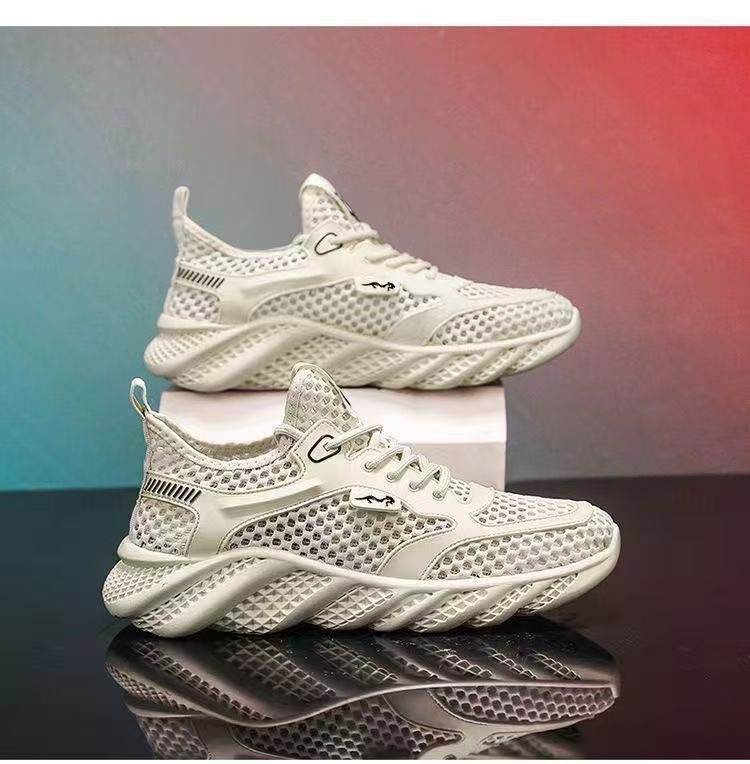 Hollow-Out Leather Shoes for Men, Summer Breathable Soft Leather Low-Top Business Casual Versatile Slip-On Perforated Dad Shoes