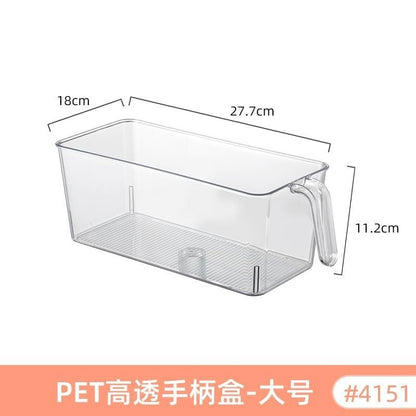 Desktop Storage Box Small Miscellaneous Stationery Sticky Notes Handbook Pencil Transparent Narrow Long Storage Storage Box