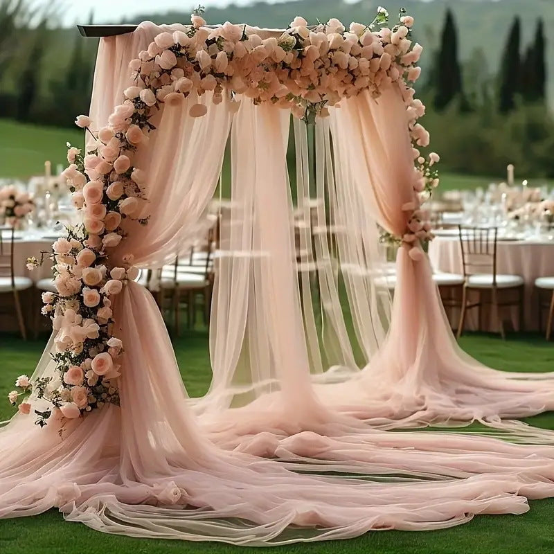 Wedding gauze curtain white gauze cross-border outdoor gauze curtain scene background decoration party wedding gauze wedding arch