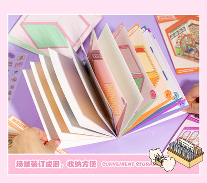 Language idle pet miniature landscaping cute sticker book freeze frame happy series three-dimensional fun landscaping 18 posting paper