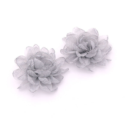 Easiest for Match Camellia High Heels Decorations Starry Sky Yarn Burnt Edge Flowers Bridal Shoe Flowers Handmade Wedding Shoe Accessories