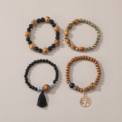 European and American Cross-Border Hot-Selling New Bohemian Bracelets Creative Tassel Multi-Layer Beaded Bracelets Fashion Jewelry