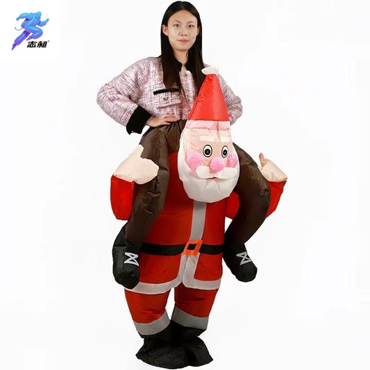 Cross-Border Hot-Selling Christmas Santa Claus Inflatable Suit for Carrying People, Christmas Stage Performance Party Props and Costumes