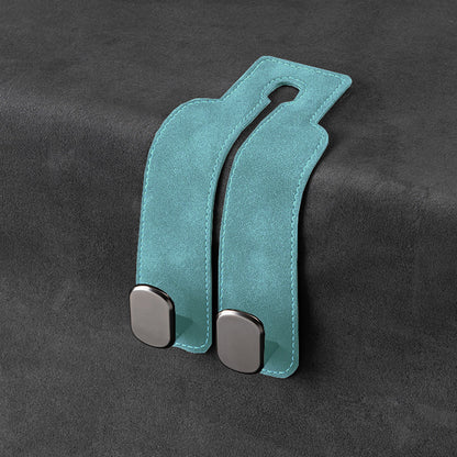 Car rear seat storage small hook turned leather zinc alloy ABS car double hook