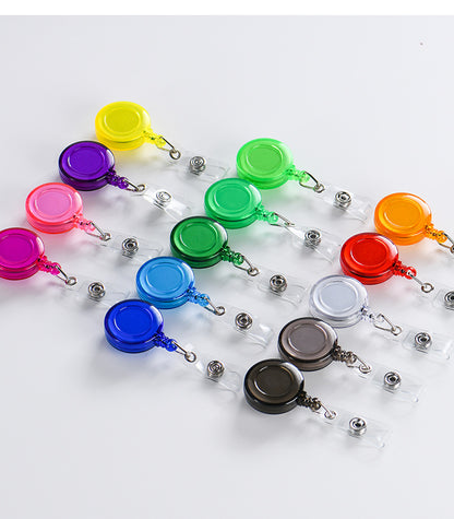 Transparent Easy Pull Buckle Doctor Nurse Breast Card Certificate Card Case Anti-loss Clip Buckle Meal Card Work Card Transparent Color Retractable Buckle