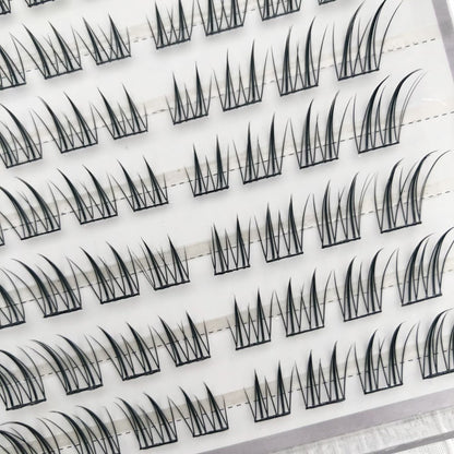Yingmeijia Eyelashes Glue-Free Ten Rows of Jade-Faced Little Fox False Eyelashes Ancient Style Natural Thick Oblique Flying Segmented Pure Lust Style