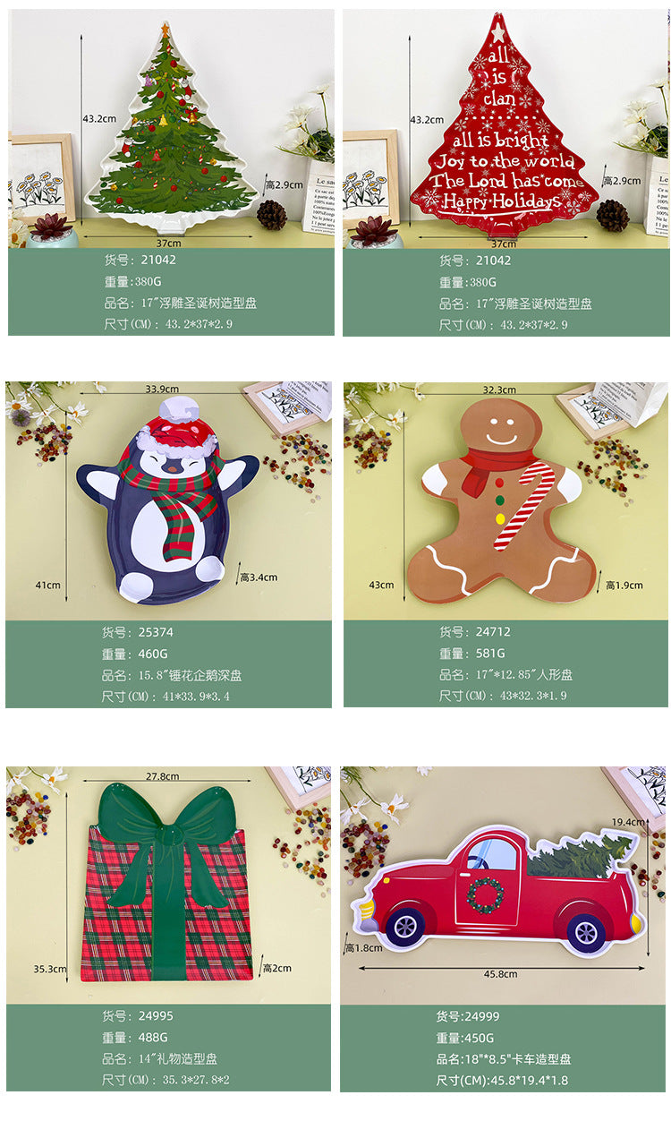 Wanshan melamine plate factory wholesale cross-border European and American dried fruit snack plate home creative pumpkin shape Christmas plate