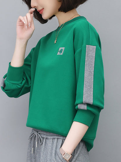 Round Neck Sweatshirt for Women 2024 Spring Small Hooded Sports Middle-Aged Mother Spring & Fall Tops Casual and Versatile