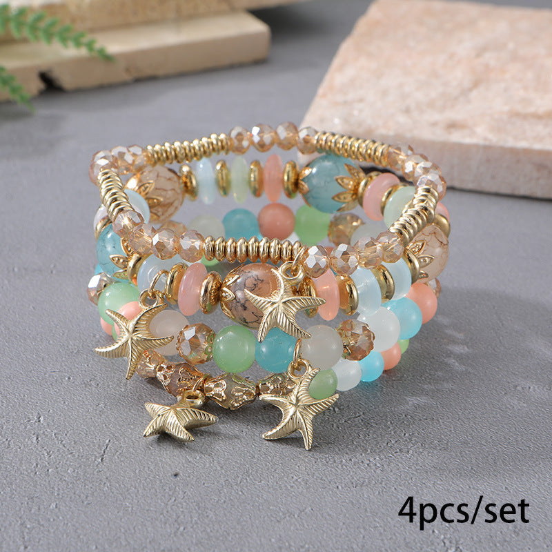 European and American Cross-Border Hot-Selling New Bohemian Bracelets Creative Tassel Multi-Layer Beaded Bracelets Fashion Jewelry