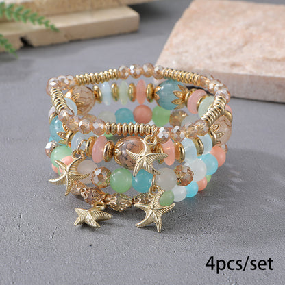 European and American Cross-Border Hot-Selling New Bohemian Bracelets Creative Tassel Multi-Layer Beaded Bracelets Fashion Jewelry