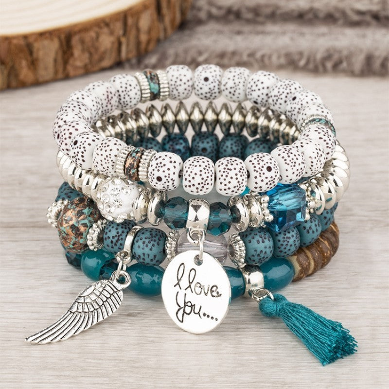 European and American Cross-Border Hot-Selling New Bohemian Bracelets Creative Tassel Multi-Layer Beaded Bracelets Fashion Jewelry