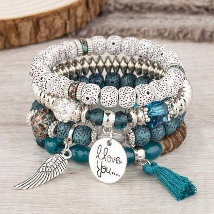 European and American Cross-Border Hot-Selling New Bohemian Bracelets Creative Tassel Multi-Layer Beaded Bracelets Fashion Jewelry