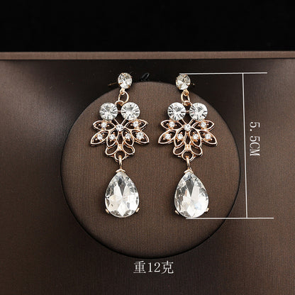 Korean Bride Necklace Earrings Two-piece Decorations Wedding Yarn Wedding Jewelry Wedding Accessories Dance Studio