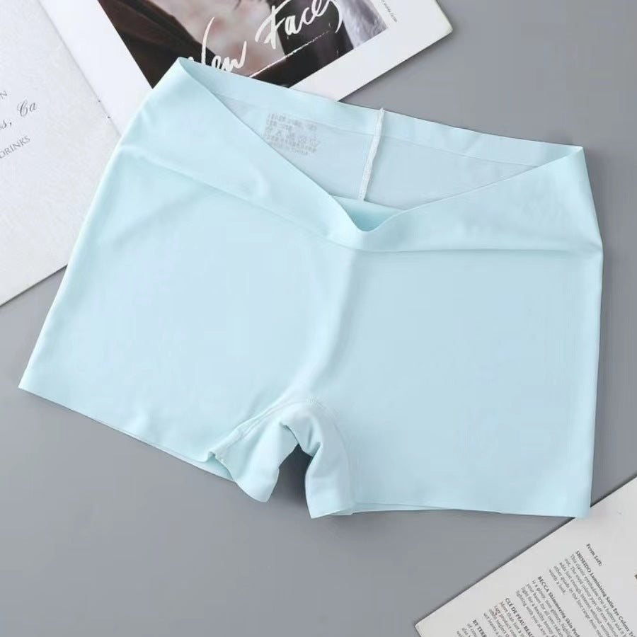Summer Mid-waist Safety Pants Belly-closed Breathable Boxers Ice Silk Seamless Underwear Anti-light Leggings Women's Boxers