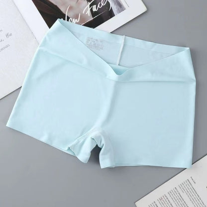 Summer Mid-waist Safety Pants Belly-closed Breathable Boxers Ice Silk Seamless Underwear Anti-light Leggings Women's Boxers