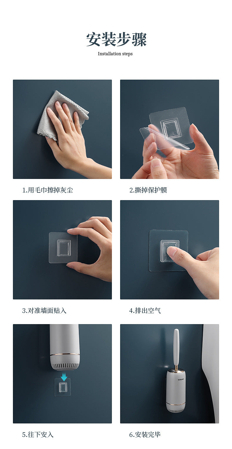 Silicone Toilet Brush for Home Use, Wall-Mounted Toilet Brush for Cleaning Toilets, Tpr Toilet Brush Wholesale Cleaning