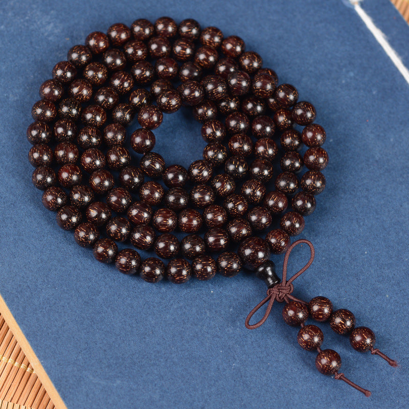 Zambian Blood Sandalwood Buddhist Bead Bracelet, Old Material, Small-Leaf Rosewood, High-Density Golden Star, Wholesale Prayer Bead Wooden Bracelet, Cultural and Artistic Crafts Manufacturer