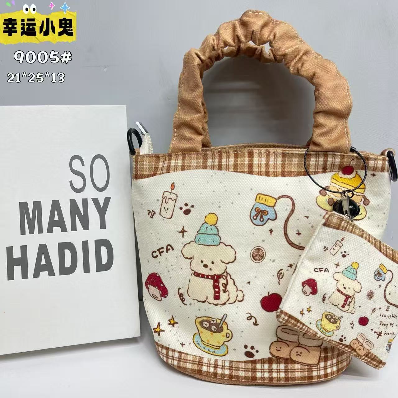 In-Stock New Small Cloth Bag Ins Cute Cartoon Women's Summer Cloth Bag Handbag Casual Tote Bag Upgrade