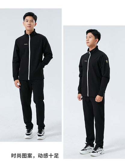 New Badminton Uniform Jacket Black and White Suit Men's and Women's Long-Sleeved Volleyball Uniform Table Tennis Uniform Competition Training Uniform
