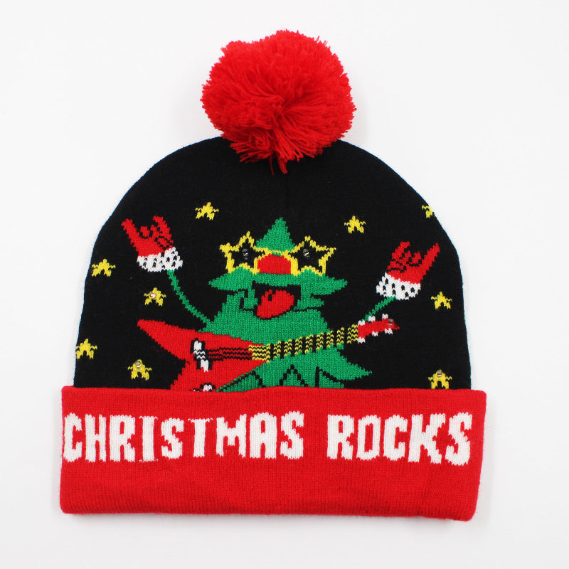 Korean Internet Celebrity Style Snowflake Christmas Hat, Warm and Cold-Proof Women's Knitted Hat with Pom-Pom, Ear-Protecting Yarn Hat, Light Luxury Style