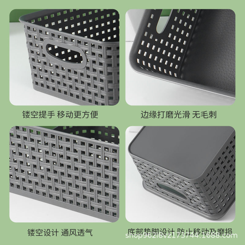Storage Basket Simple Office Supplies Plastic Storage Basket Desktop Sundries Storage Frame Living Room Study Snack Organize Basket