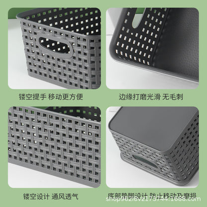 Storage Basket Simple Office Supplies Plastic Storage Basket Desktop Sundries Storage Frame Living Room Study Snack Organize Basket