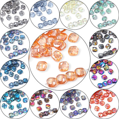 Glass color-plated oblique crystal beads antique diy handmade hairpin necklace material accessories cross-border a generation of hair