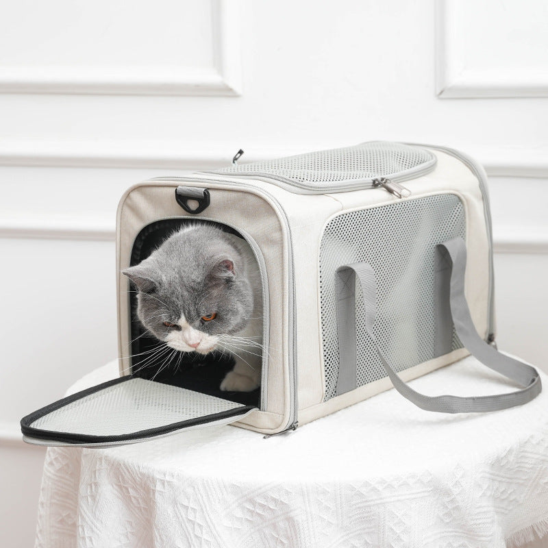 Cat Carrier for Outings, Sterilization, Portable, Large Capacity, Breathable, Cat Car Cage, Cat Cage, Dog Carrier, Handheld, Crossbody, Foldable Pet