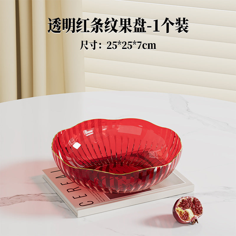 Transparent Fruit Plate, Household Plate, Living Room Display Plate, Transparent Fruit Plate, Ktv Candy and Snack Display Plate, Festive Plate
