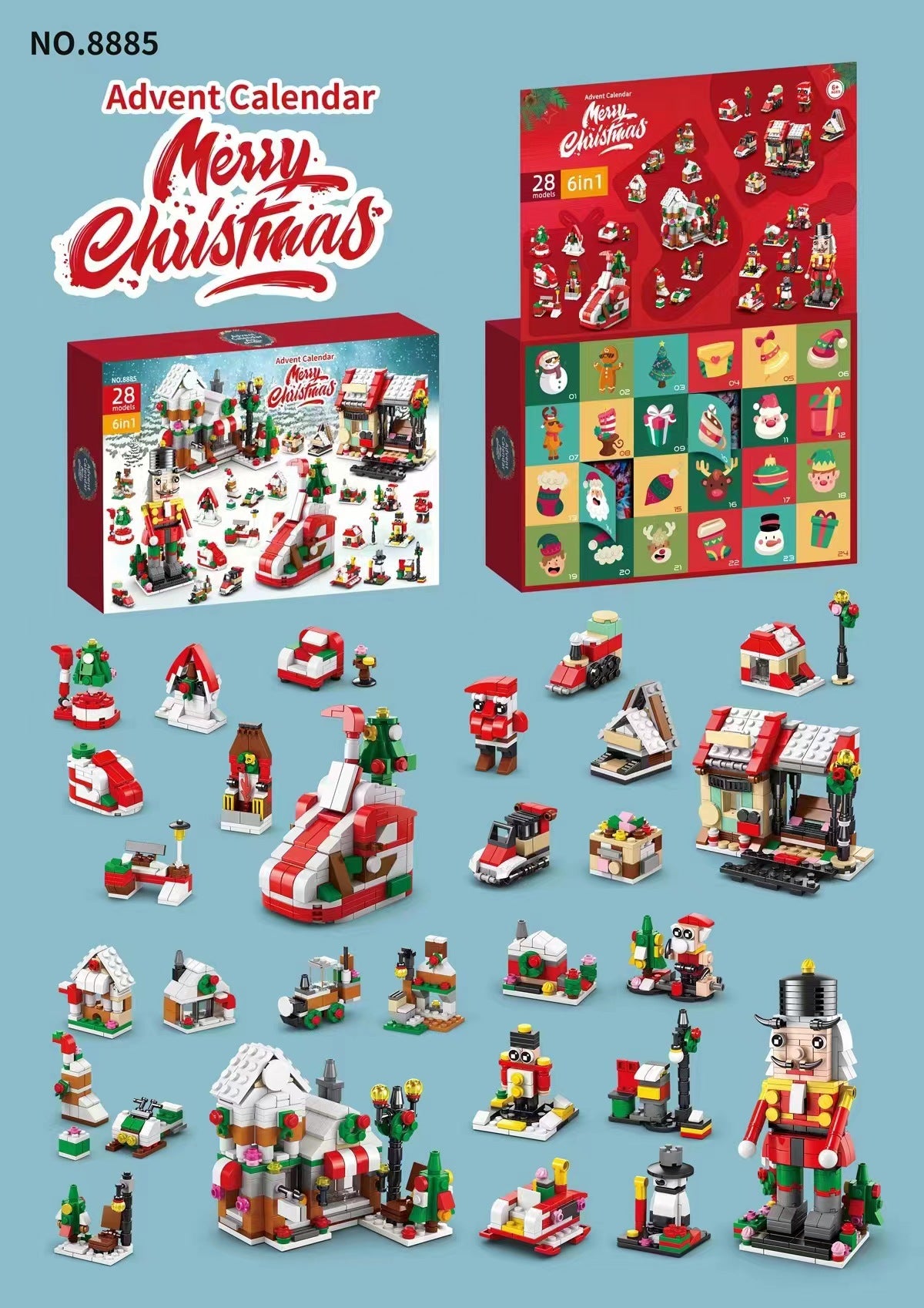 Compatible with Lego Christmas tree building blocks surprise blind box children assembled educational toys Christmas creative gift ornaments