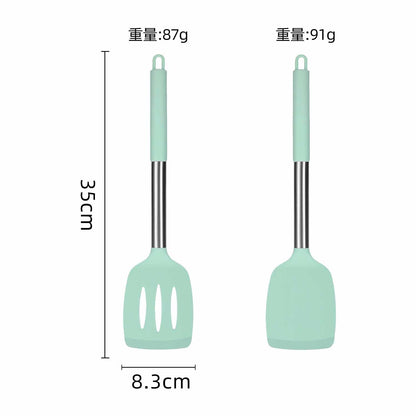 Silicone Frying Shovel Non-Stick Pan Frying Fish Shovel Leakage Shovel Household Kitchen Cooking Tools All-in-One Silicone Slant Leakage Shovel
